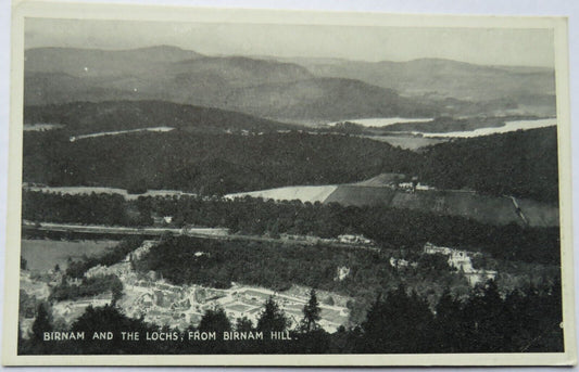 Old Postcard of Birnam and the Lochs, From Birnam Hill