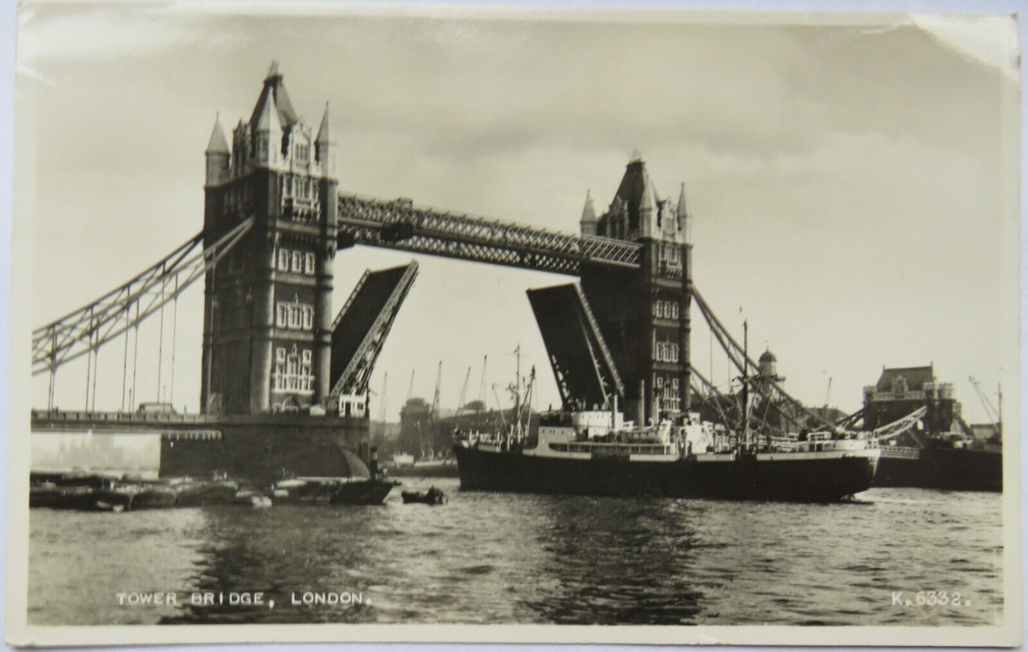 Old  Postcard Of Tower Bridge, London 1954