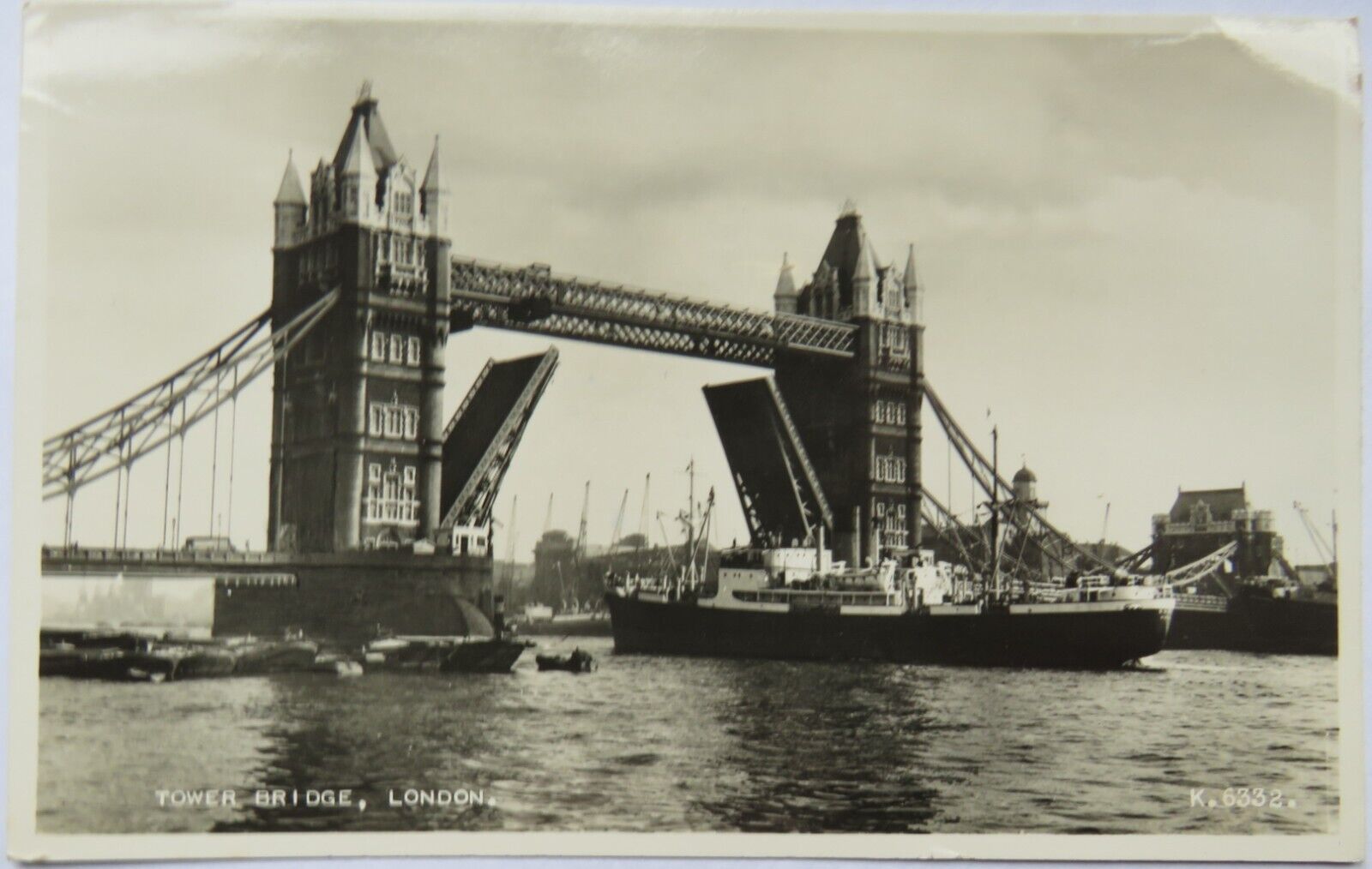 Old  Postcard Of Tower Bridge, London 1954