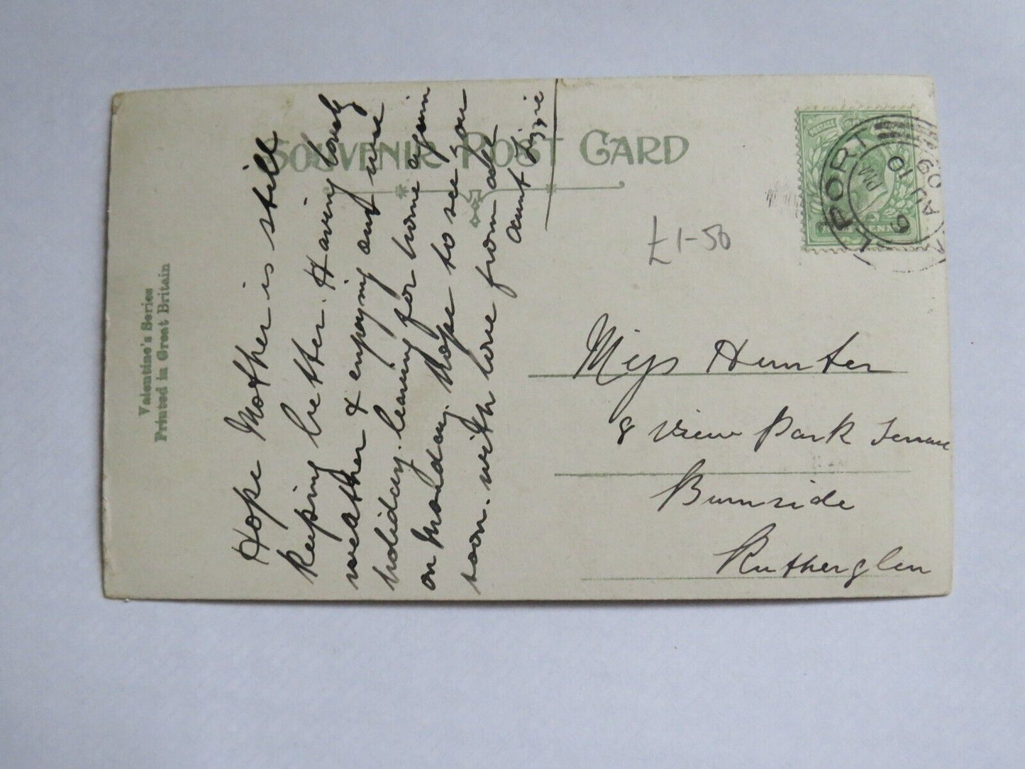 Old Postcard of Millport From West 1909  - Ref : 1010