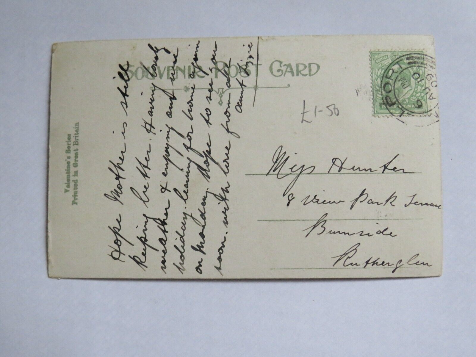 Old Postcard of Millport From West 1909  - Ref : 1010