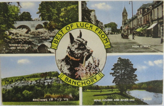 Old Postcard Best of Luck From Banchory - Ref : 1022
