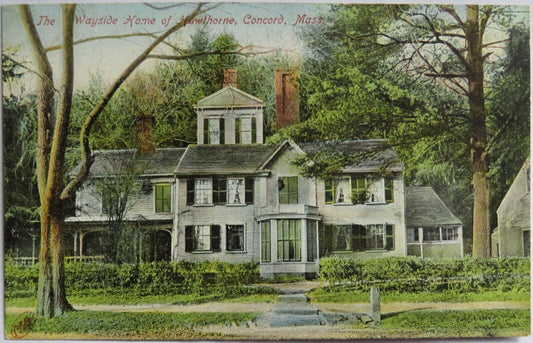Old Postcard of The Wayside Home of Hawthorne, Concord, Mass -  Ref : 1013