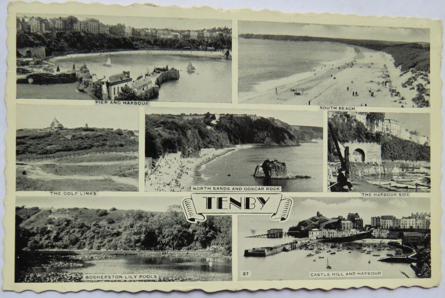 Old Multiview Postcard of Tenby