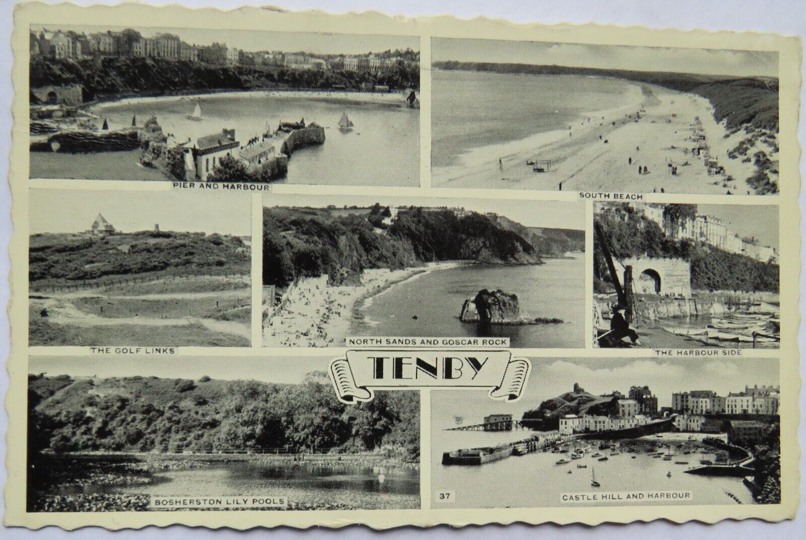 Old Multiview Postcard of Tenby