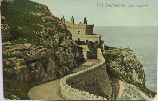 Old Postcard of The Lighthouse, Llandudno 1908  -  Ref : 1012