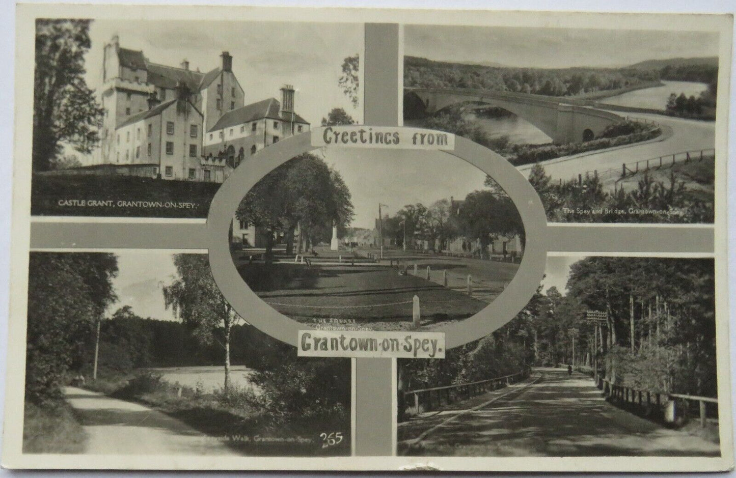 Old Multiview Postcard of Greetings from Grantown-on-Spey, 1941