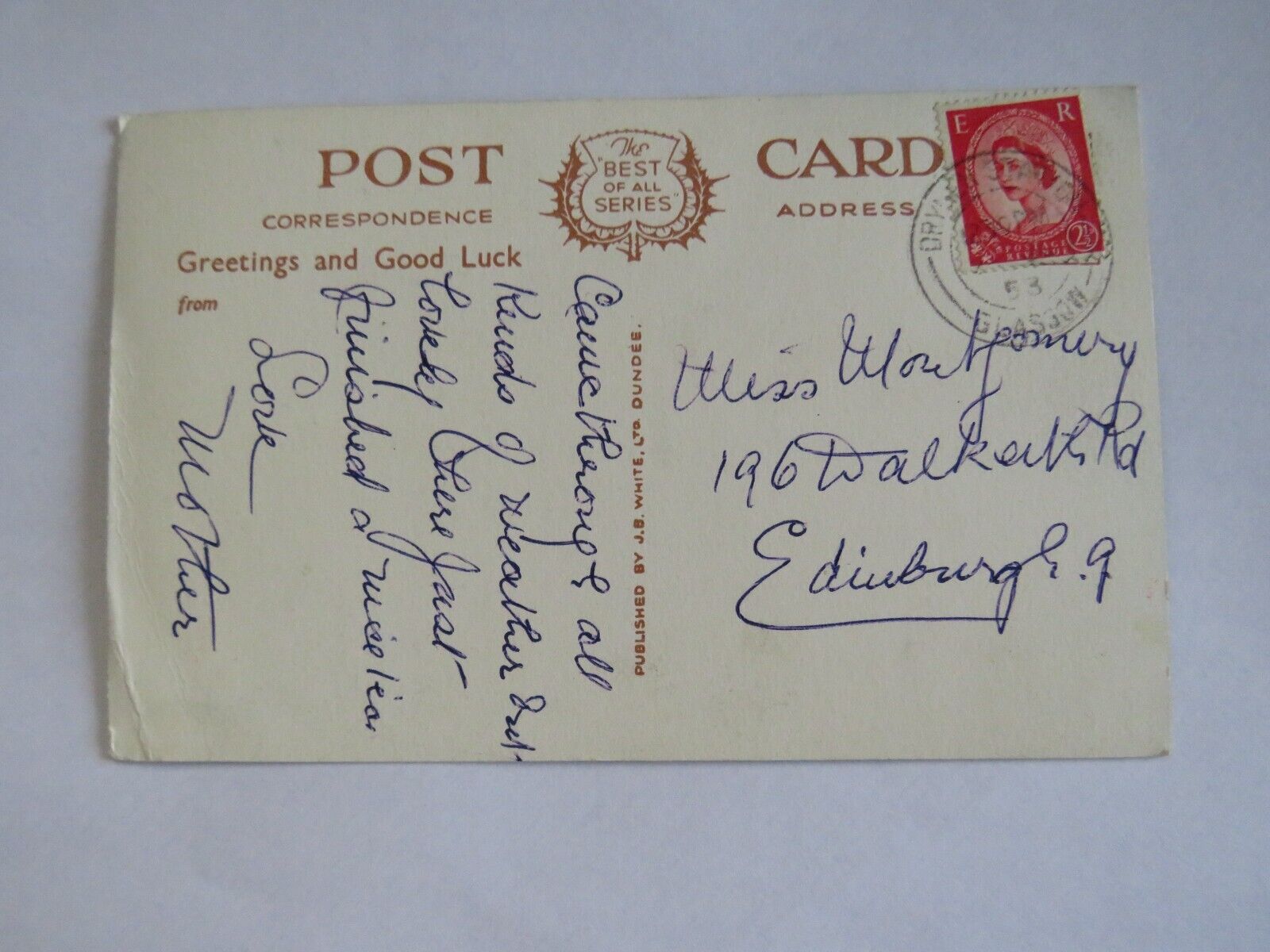 Old Antique Postcard of A Peep of Bonnie Loch Lomond 1953 - Ref : 1039