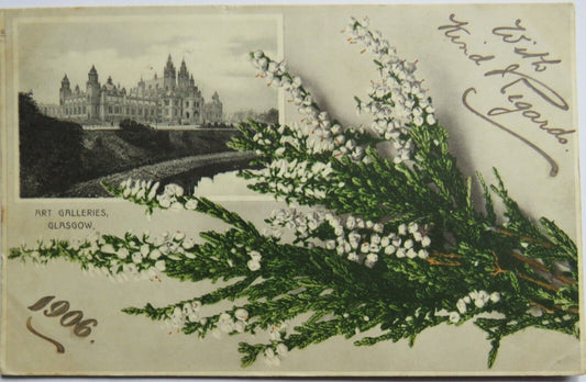 Old Postcard of Art Galleries Glasgow 1908 - Ref : 1034
