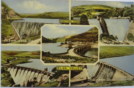 Old Multiview Postcard Of Elan Valley