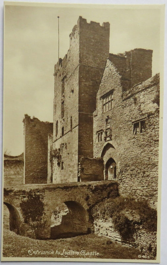Old Postcard of Entrance to Ludlow Castle