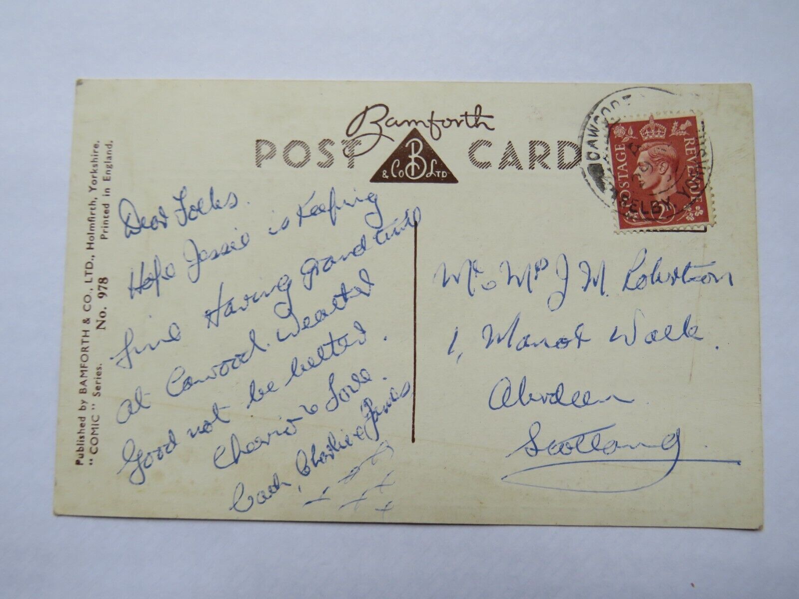 Old Comical Postcard 1955 " That Silly Fool of a Doctor Told me To Stay In Bed..