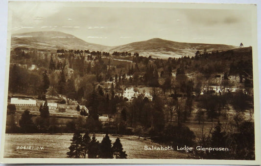 Old Postcard of Balnaboth Lodge, Glenprosen