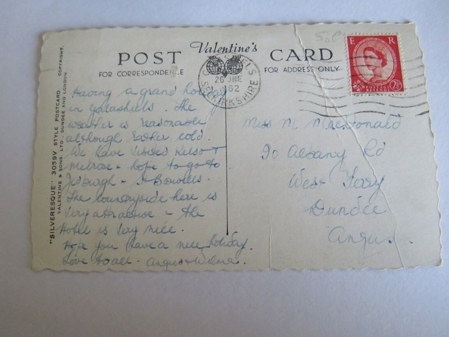 Old Postcard of The Borders Galashiels 1962  - Ref : 1029