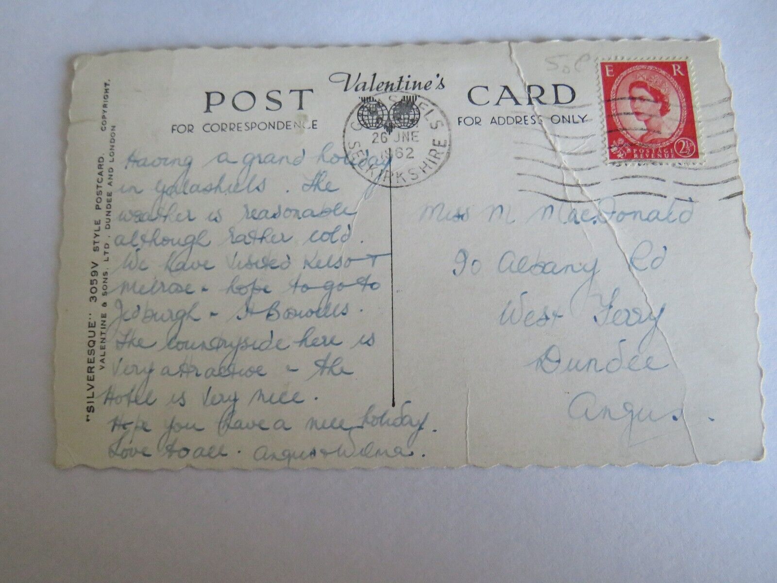 Old Postcard of The Borders Galashiels 1962  - Ref : 1029