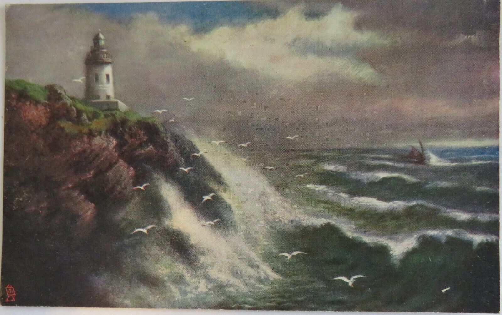Old Postcard Of The Lighthouse, Douglas Head, Isle of Man 1903  -  Ref : 1014