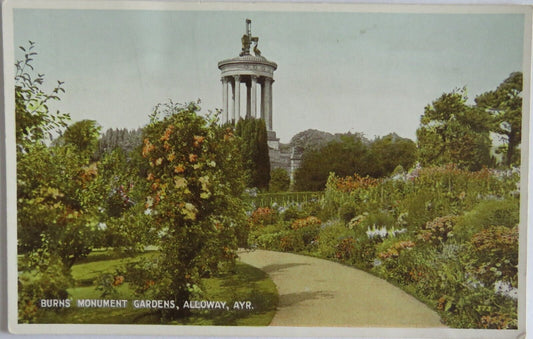 Old Postcard of Burns Monument Gardens, Alloway, Ayr - Ref  : 1019