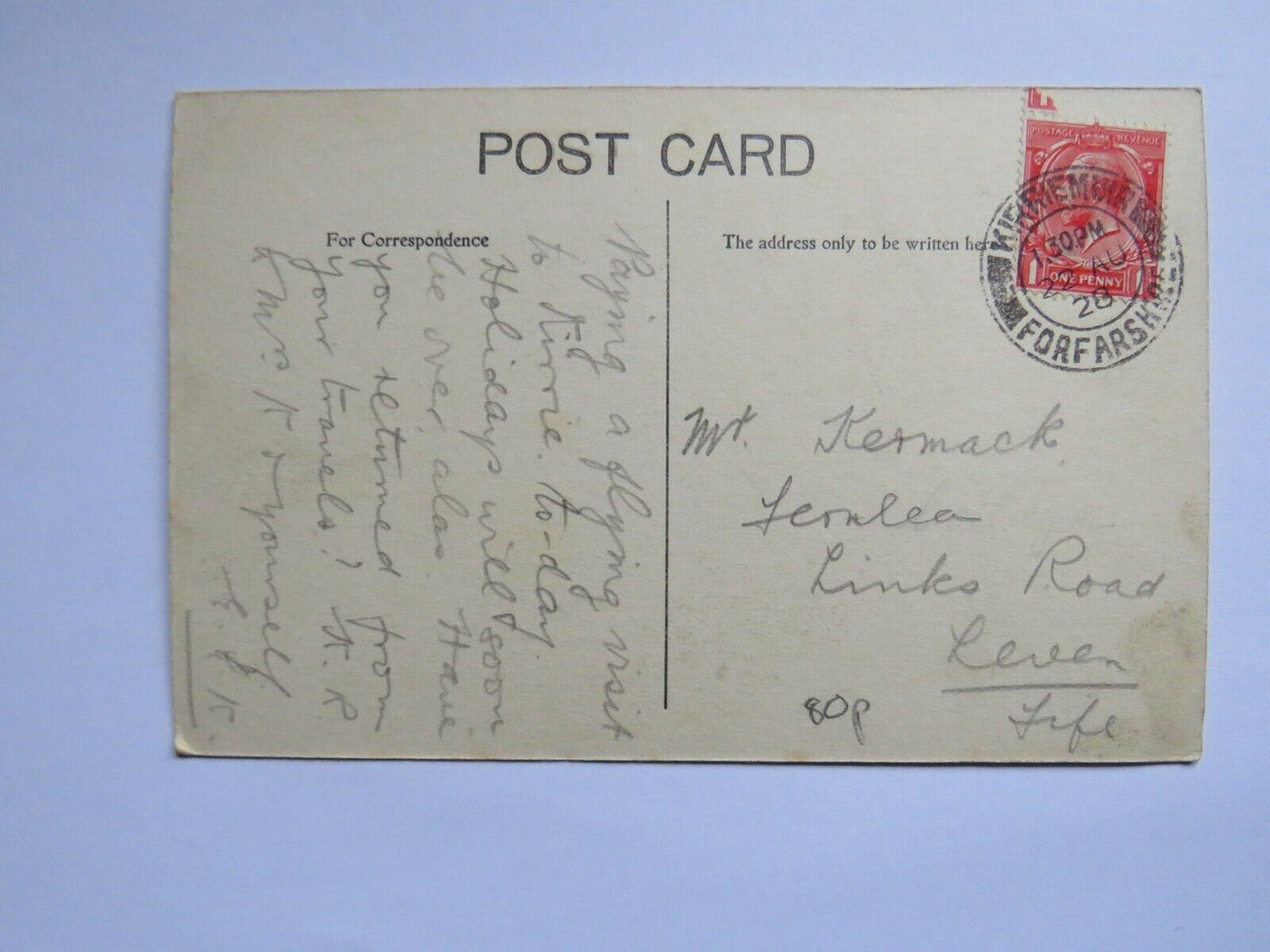 Old Postcard of The Window In Thrums Kirriemuir 1928 - Ref : 1035