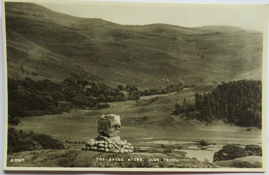 Old Postcard of The Bruce Stone, Glen Trool  - Ref : 1004
