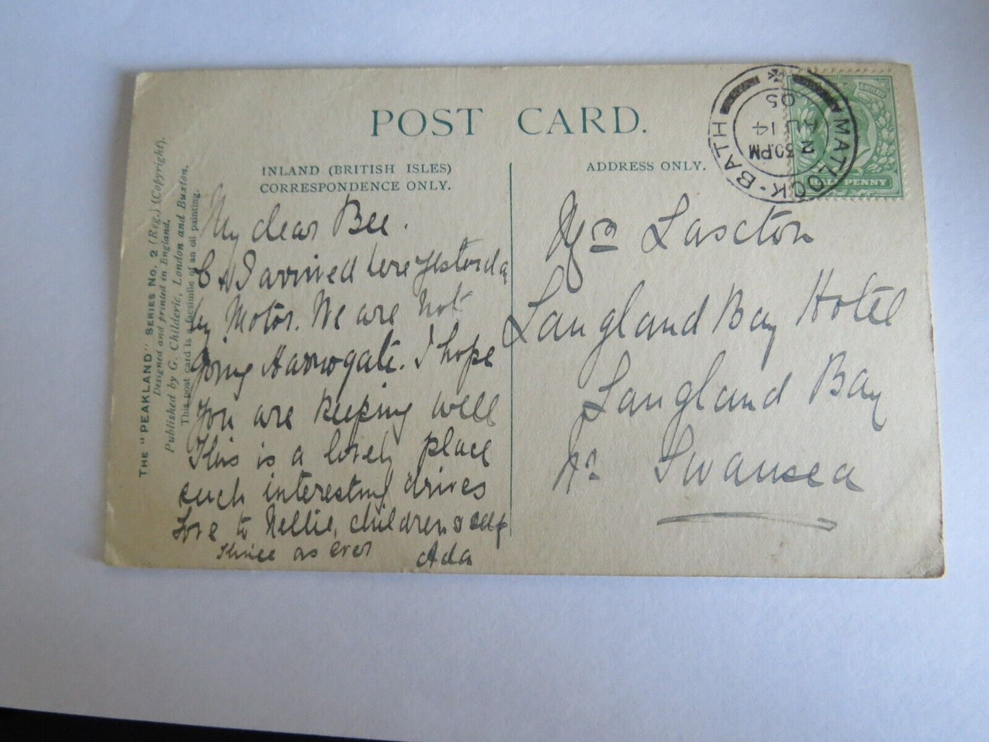 Old Postcard of  The Cottage, Haddon Hall, Derbyshire 1905 - Ref : 1025