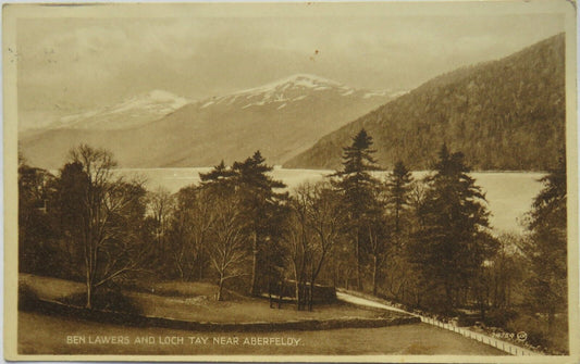 Old Postcard of Ben Lawers and Loch Tay Near Aberfeldy, 1933