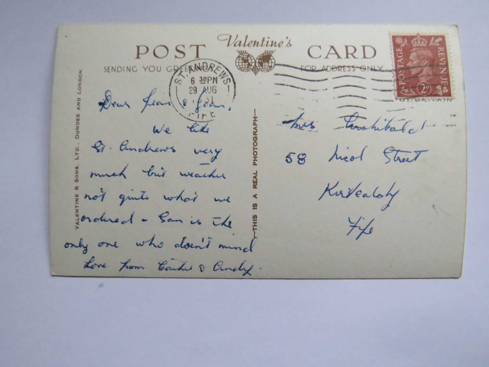 Old Postcard of A Small Scotch From St Andrews 1951 - Ref : 1036