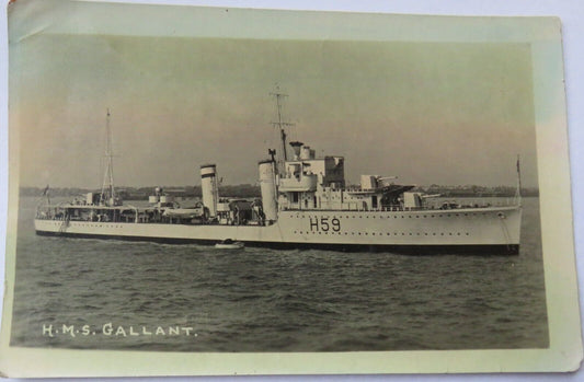 Old Postcard of H.M.S. Gallant