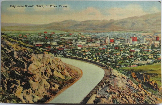 Postcard of City From Scenic Drive, El Paso, Texas -  Ref : 1013