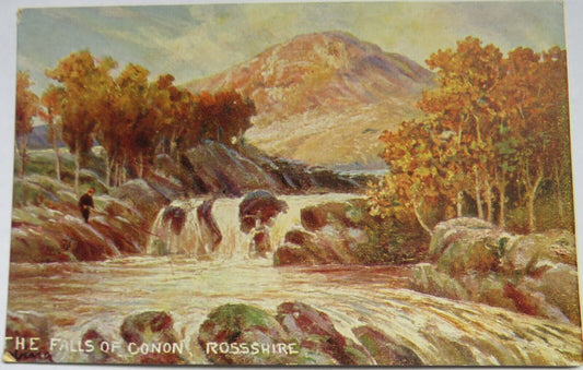 Old Postcard of The Falls if Conon, Ross shire