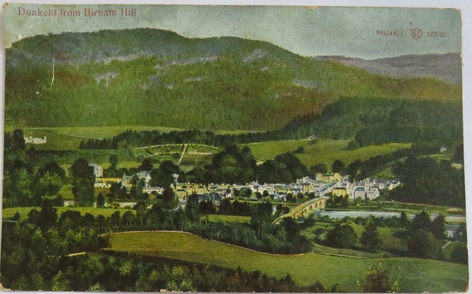 Old Antique Postcard of Dunkeld From Birnam Hill - Ref : 1039