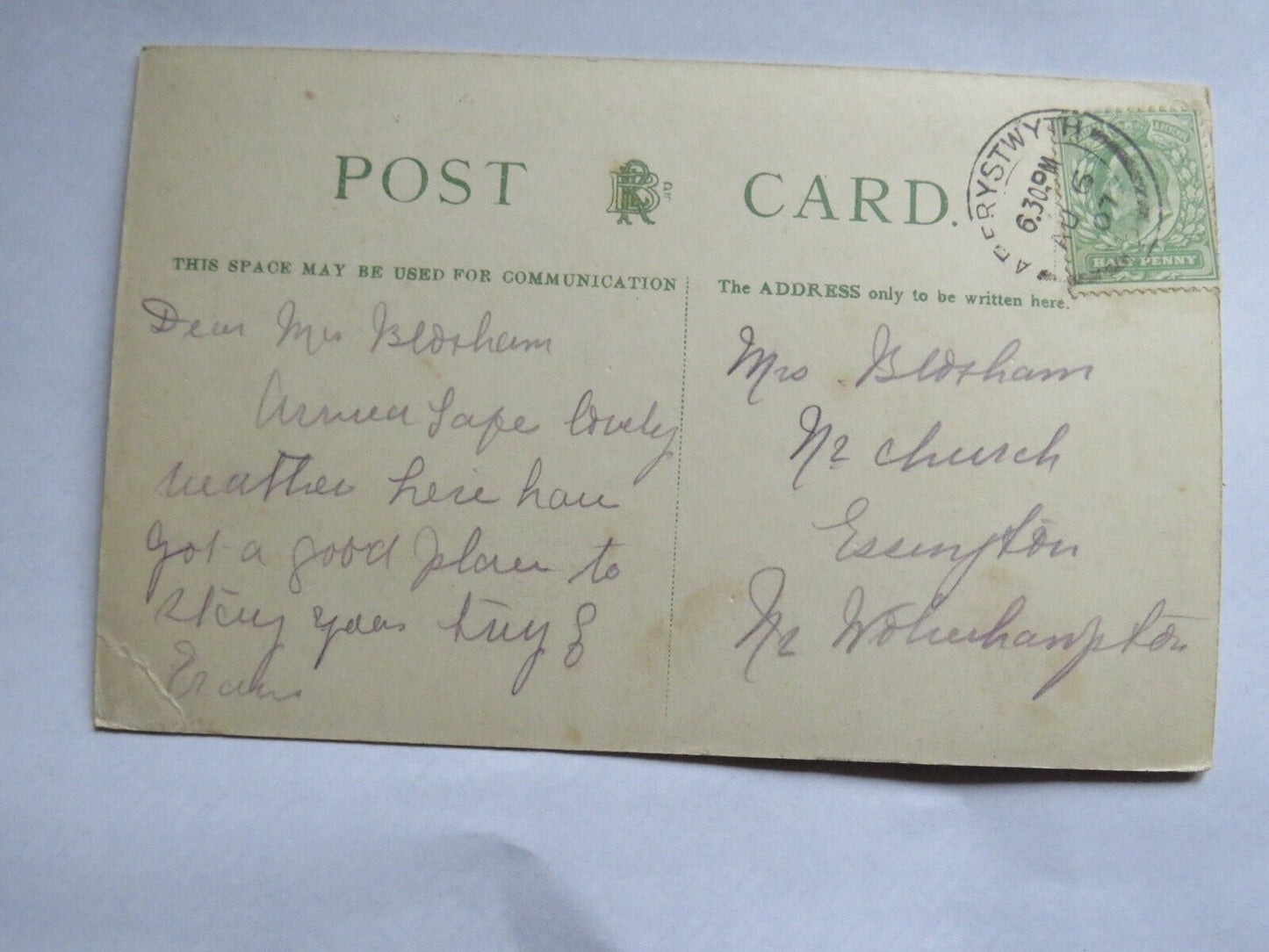 Old Postcard of The Castle, Aberystwyth 1907 -  Ref : 1012
