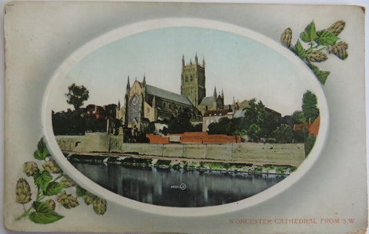 Old Postcard of Worcester Cathedral 1911 - Ref : 1031