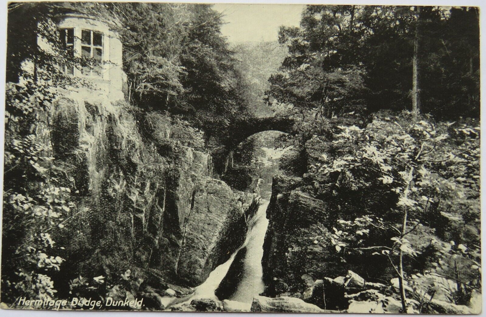 Old Postcard of  Hermitage Bridge, Dunkeld 1924