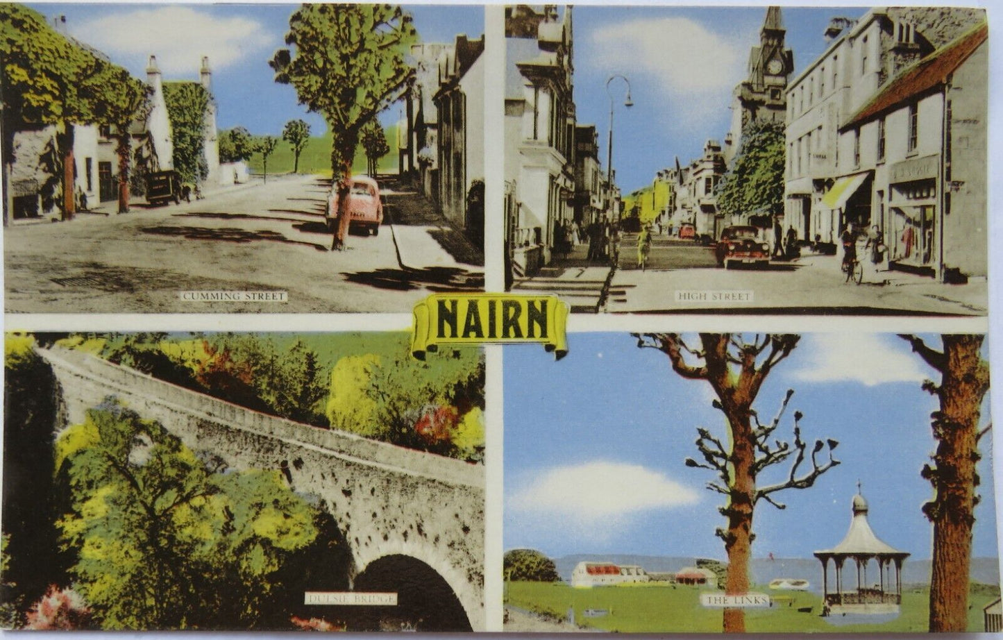 Old Multiview Postcard of Nairn, Unposted