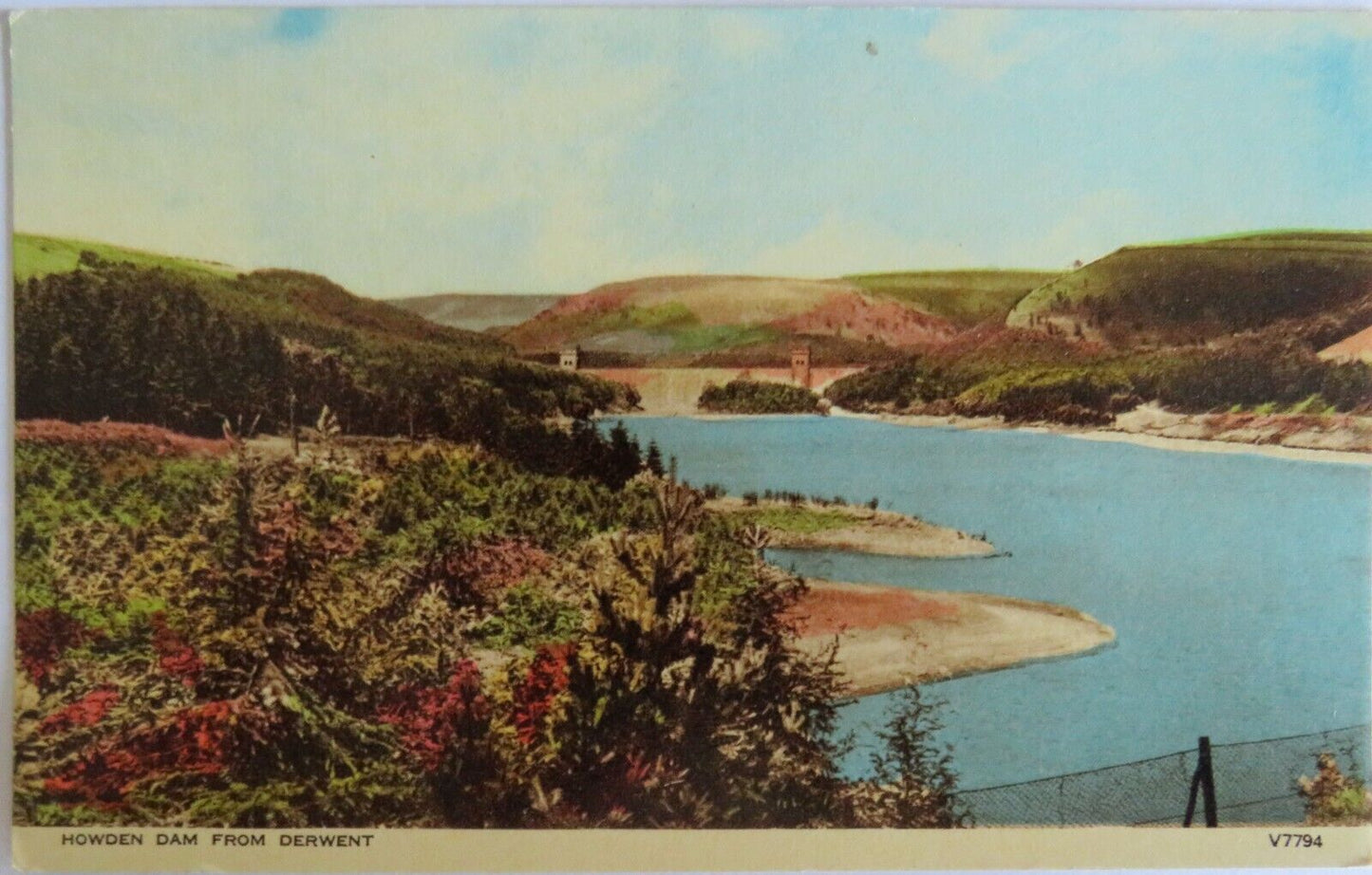 Old Postcard of Howden Dam From Derwent - Ref : 1025