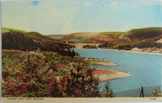 Old Postcard of Howden Dam From Derwent - Ref : 1025