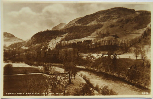 Old Postcard of Tomnacroich and River Lyon, Fortingal