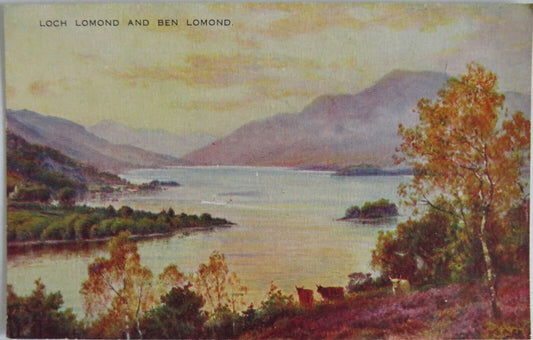 Old Postcard of Loch Lomond and Ben Lomond - Ref : 1018