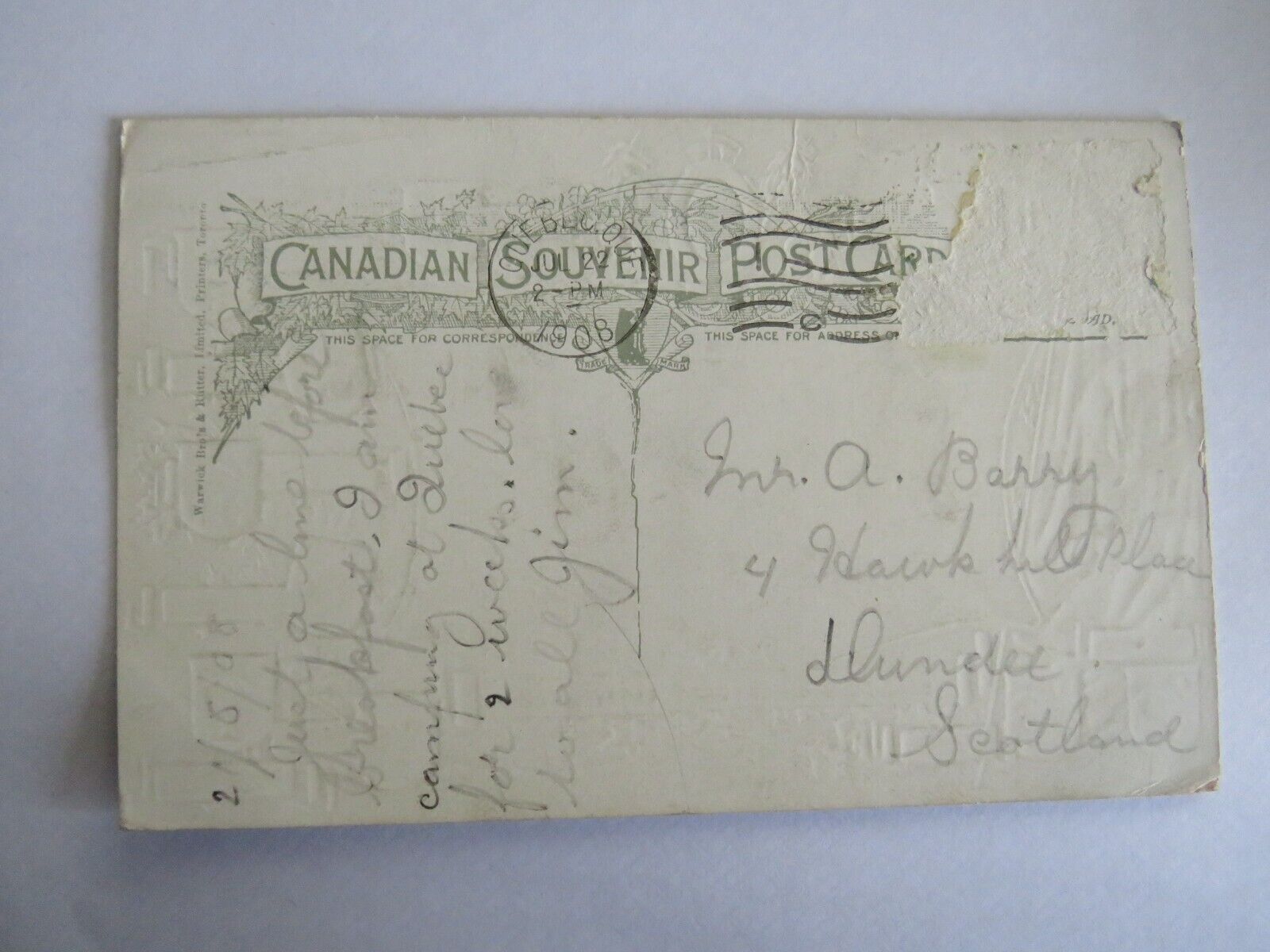 Old Postcard of Champlain's Monument Quebec Canada - Ref : 1041