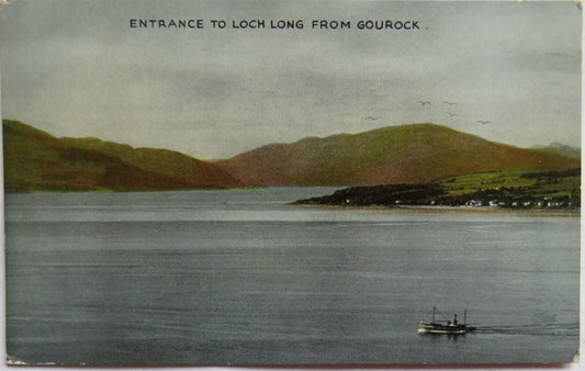 Old Postcard of Entrance To Loch Long From Gourock 1938  - Ref : 1004