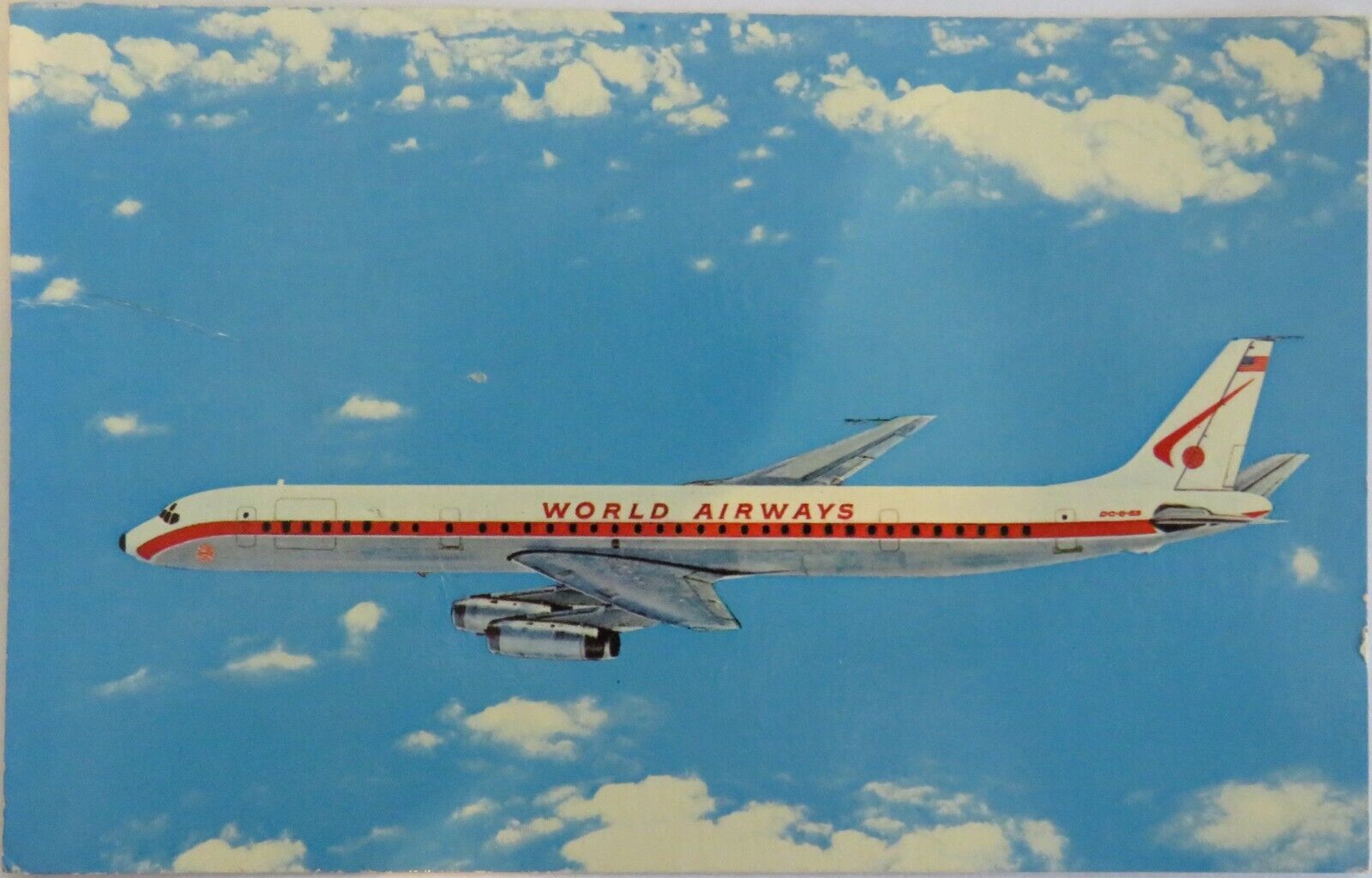 Old Postcard Of A DC-8 Super Stretch World Airways - Ref : 1015