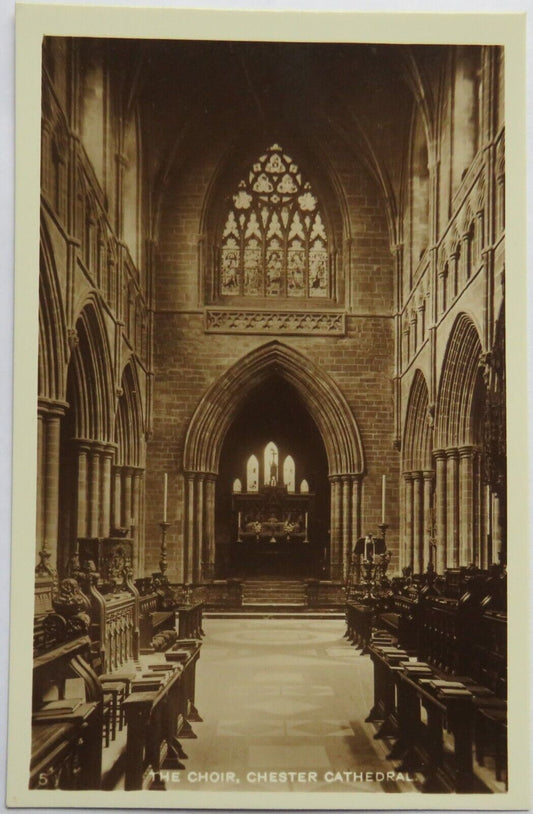 Old Postcard of The Choir, Chester Cathedral, Unposted