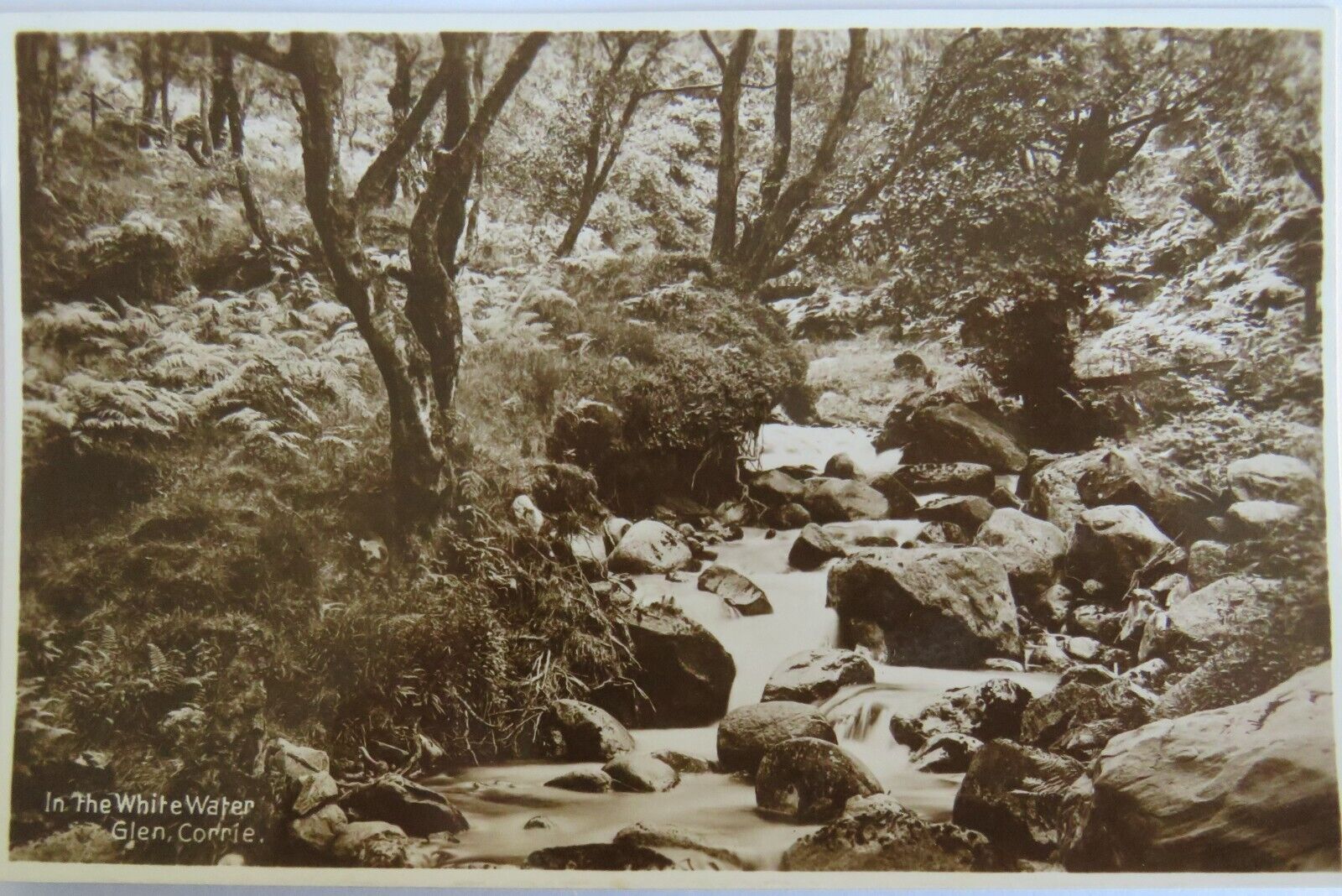 Old Postcard of In The White Water Glen Corrie - Ref : 1027