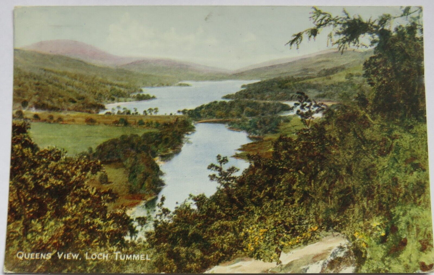 Old Postcard of Queens View, Loch Tummel 1952