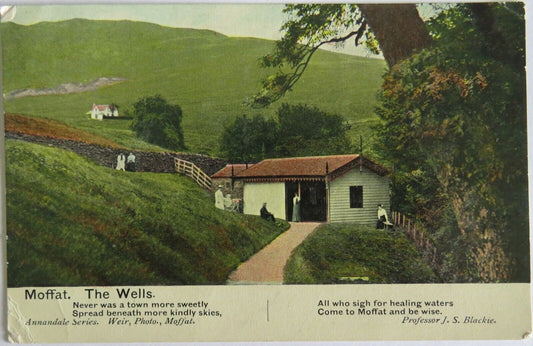 Old Postcard of  Moffat. The Wells 1908 - Ref : 1003
