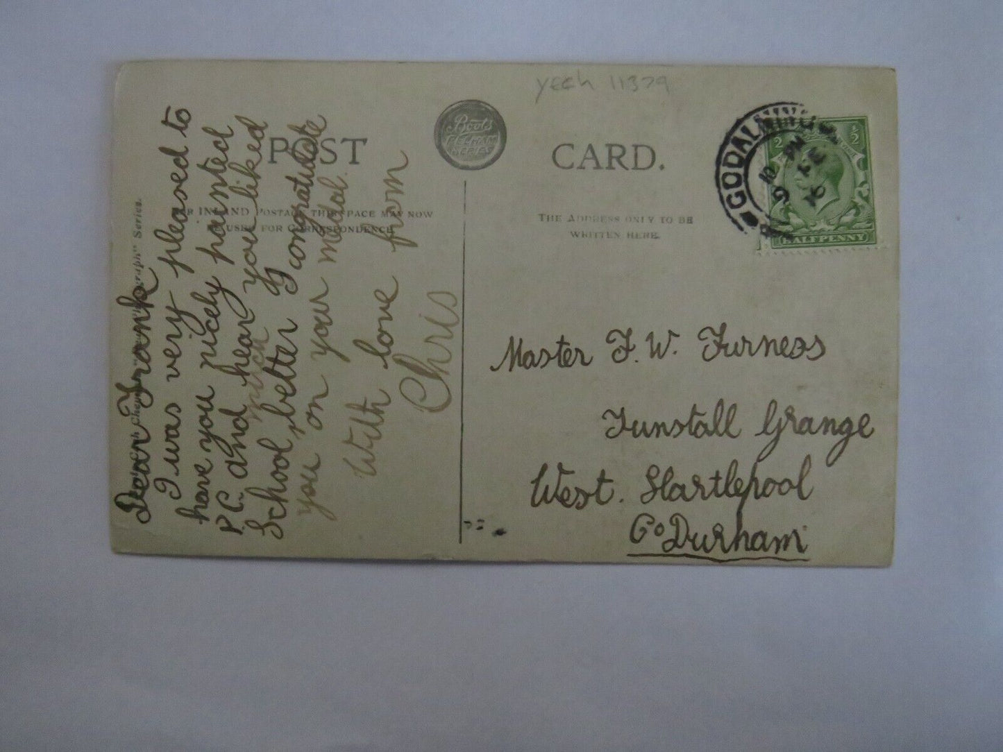 Old Antique Postcard of Watergate Row Chester 1916  - Ref : 1039