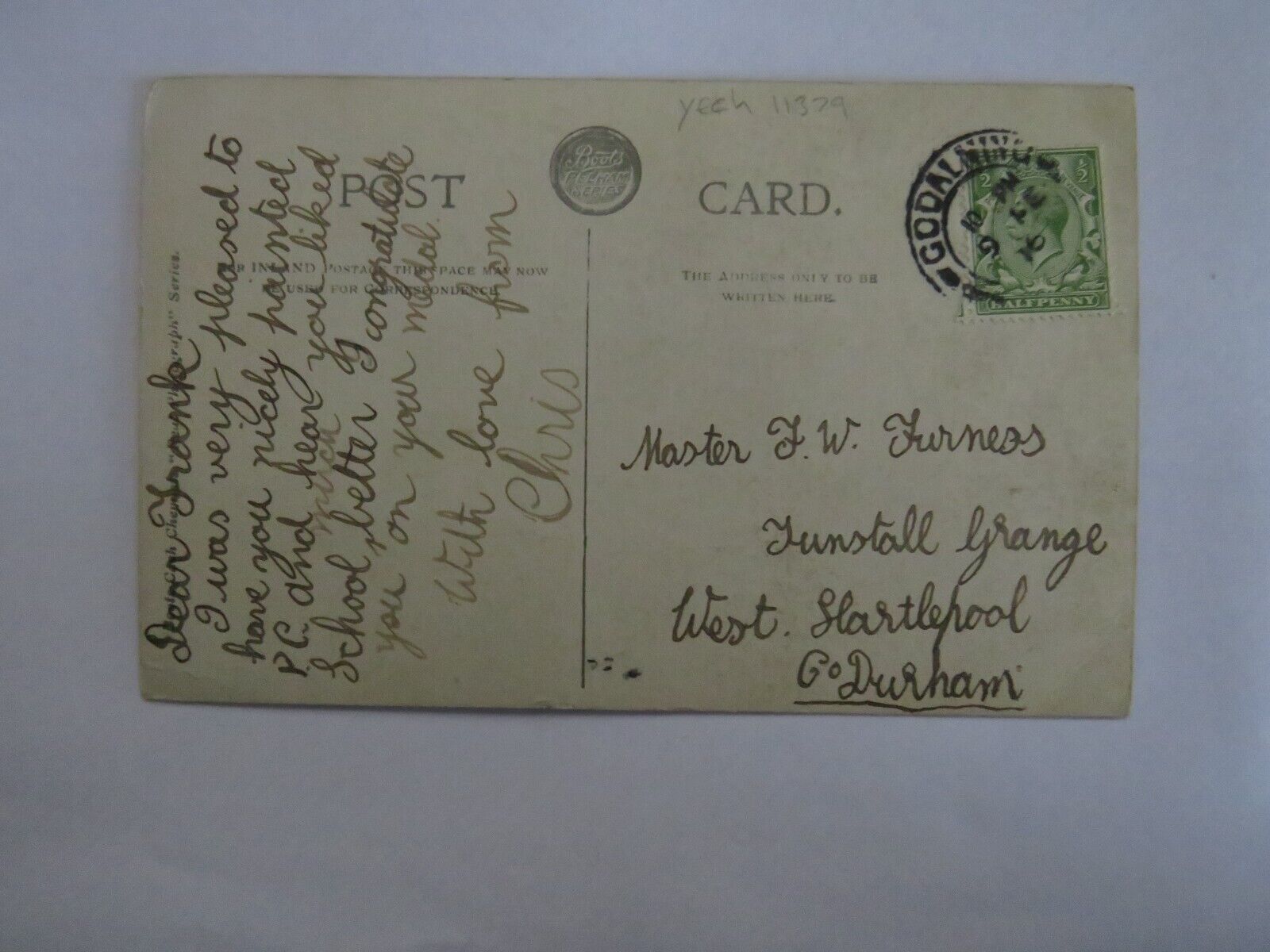 Old Antique Postcard of Watergate Row Chester 1916  - Ref : 1039