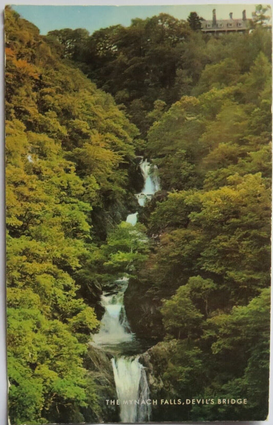 Old Postcard of The Mynach Falls, Devil's Bridge -  Ref : 1013
