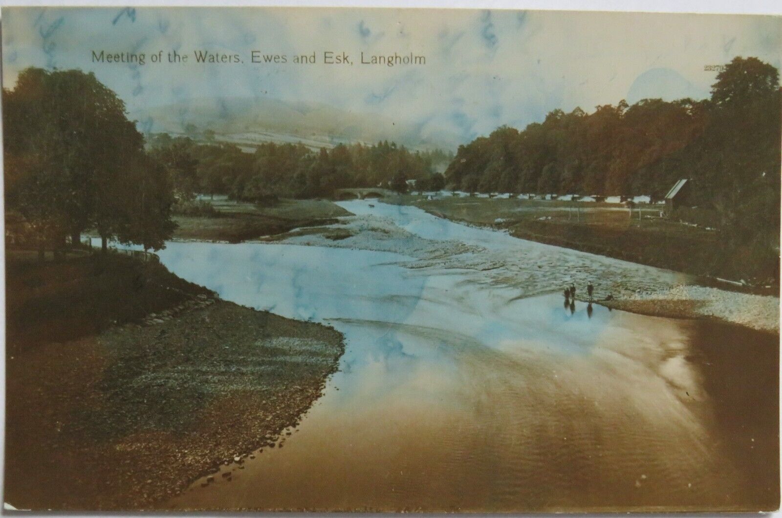 Old Postcard of Meeting of the Waters, Ewes and Esk, Langholm  - Ref : 1010