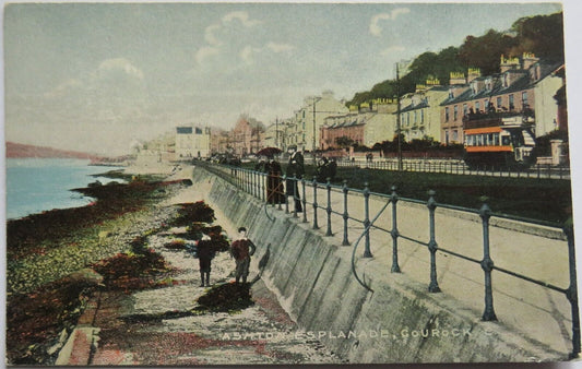 Old Postcard of Ashton Esplanade, Gourock - Ref : 1034